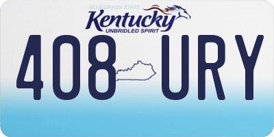 KY license plate 408URY