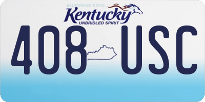 KY license plate 408USC