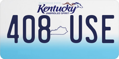 KY license plate 408USE