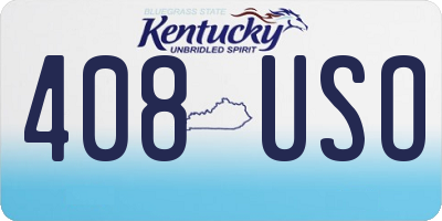 KY license plate 408USO