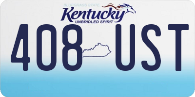 KY license plate 408UST