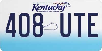 KY license plate 408UTE