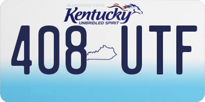 KY license plate 408UTF