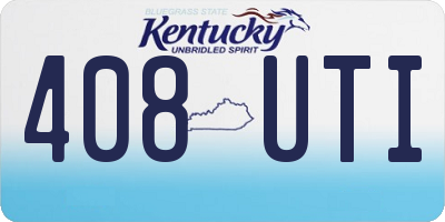 KY license plate 408UTI