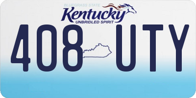 KY license plate 408UTY