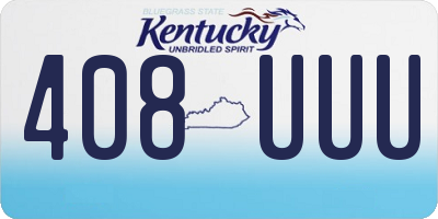 KY license plate 408UUU