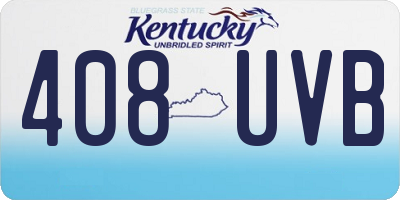 KY license plate 408UVB