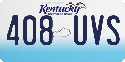 KY license plate 408UVS