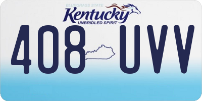 KY license plate 408UVV