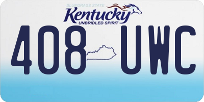 KY license plate 408UWC