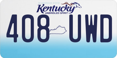 KY license plate 408UWD