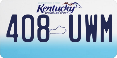 KY license plate 408UWM