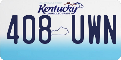 KY license plate 408UWN