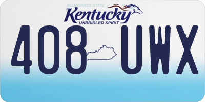 KY license plate 408UWX
