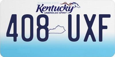 KY license plate 408UXF