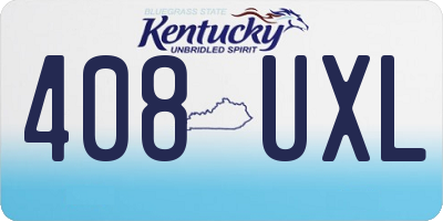 KY license plate 408UXL