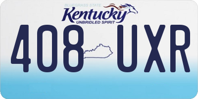 KY license plate 408UXR