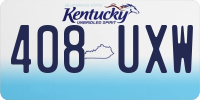 KY license plate 408UXW