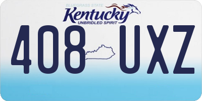 KY license plate 408UXZ