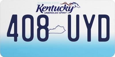 KY license plate 408UYD