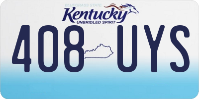 KY license plate 408UYS