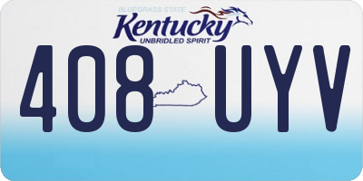 KY license plate 408UYV