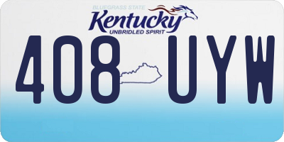 KY license plate 408UYW