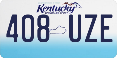 KY license plate 408UZE