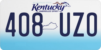 KY license plate 408UZO