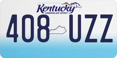 KY license plate 408UZZ