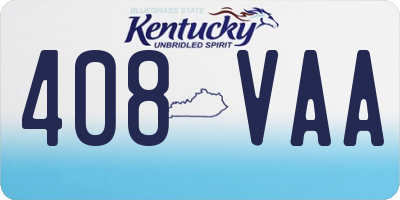 KY license plate 408VAA