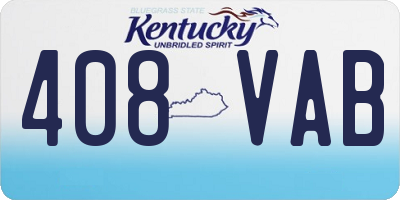 KY license plate 408VAB