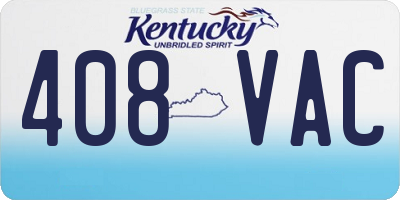 KY license plate 408VAC