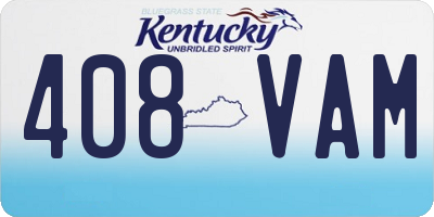 KY license plate 408VAM
