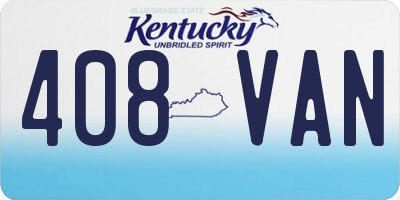 KY license plate 408VAN