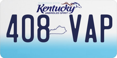 KY license plate 408VAP