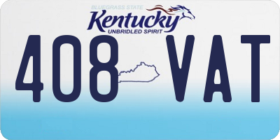 KY license plate 408VAT