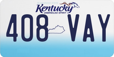 KY license plate 408VAY