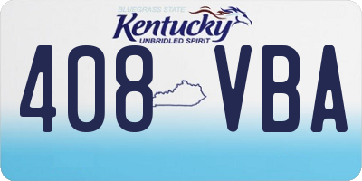 KY license plate 408VBA