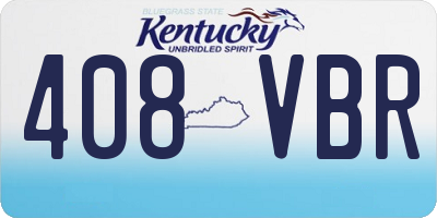 KY license plate 408VBR