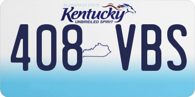KY license plate 408VBS