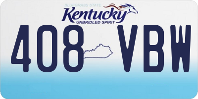 KY license plate 408VBW