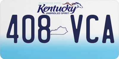 KY license plate 408VCA