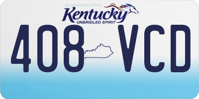 KY license plate 408VCD