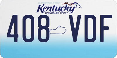 KY license plate 408VDF
