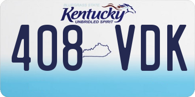 KY license plate 408VDK