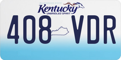 KY license plate 408VDR