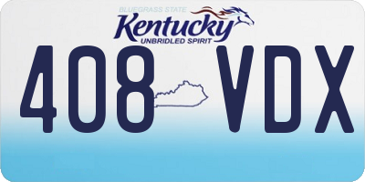 KY license plate 408VDX