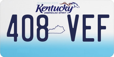 KY license plate 408VEF