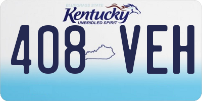 KY license plate 408VEH